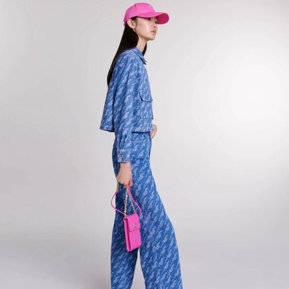 Maje Patterned Denim Set (Jeans and Jacket) - Picture 3 of 9